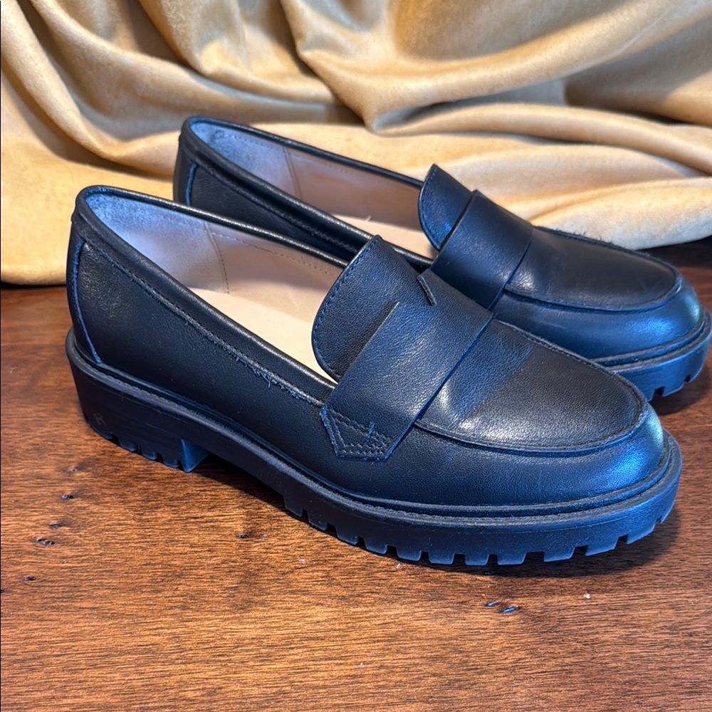 Banana Republic Factory Black Flats Sleek Penny Loafers